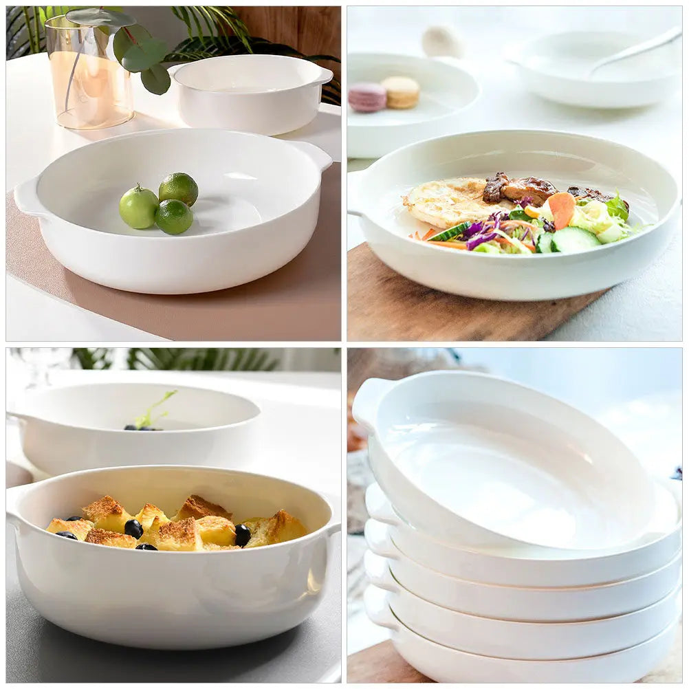 WINOMO Ceramic Pie Pan Baking Dish – Oven & Microwave Safe Ceramic Baking Dish SWANS