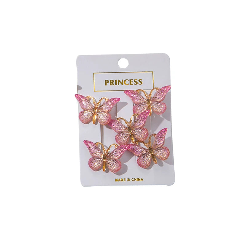 5-Pack Butterfly Macaron Gradient Hair Clips for Girls & Women Hair Clips Barrettes SWANS