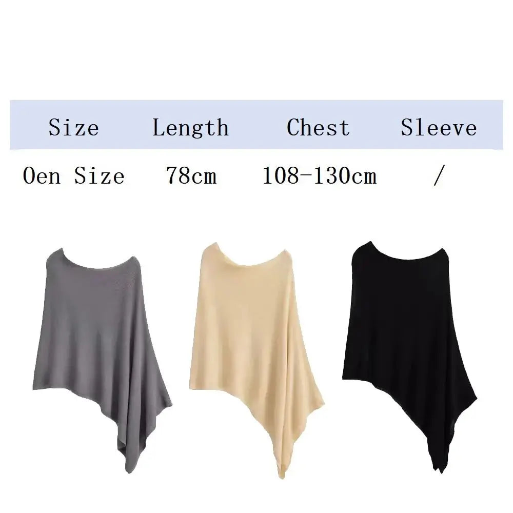 Women's Ice Silk Irregular Cape Shawl – Lightweight Sun Wrap Cape Shawl Wrap SWANS