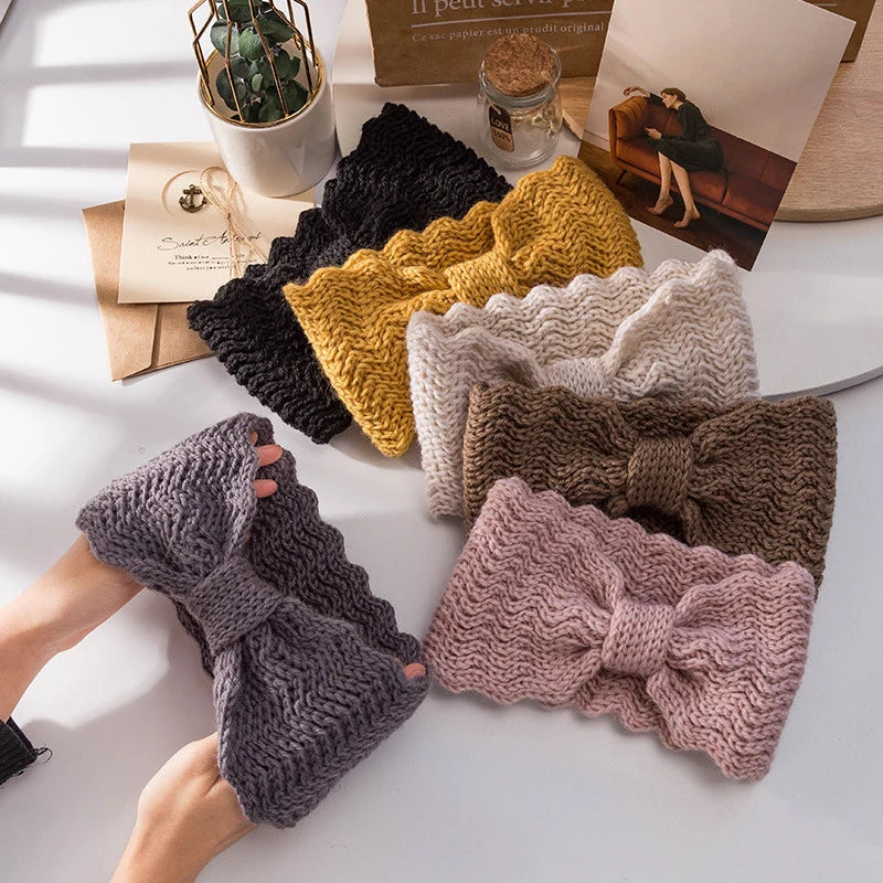 Women's Twist Knit Wide Headband – Soft Elastic Turban Wrap Knit Turban Headband SWANS