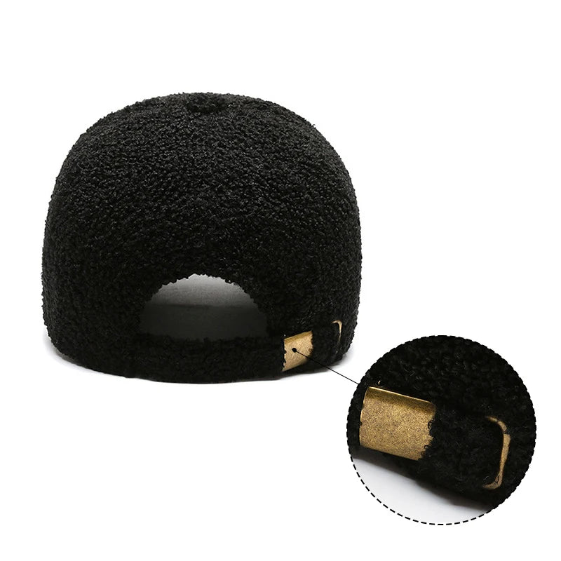 Women's Winter Plush Fleece Baseball Cap – Unisex Duck Bill Hat Fleece Baseball Cap SWANS
