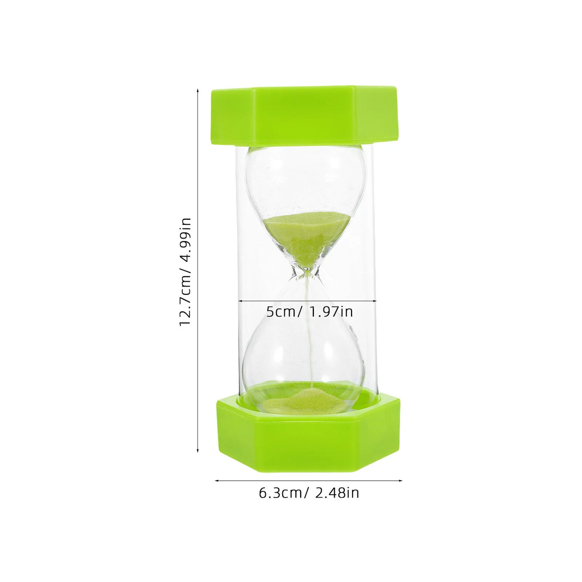 Light Green Hexagon Sand Timer – 2 Minute Visual Hourglass Sand Timer Hourglass SWANS