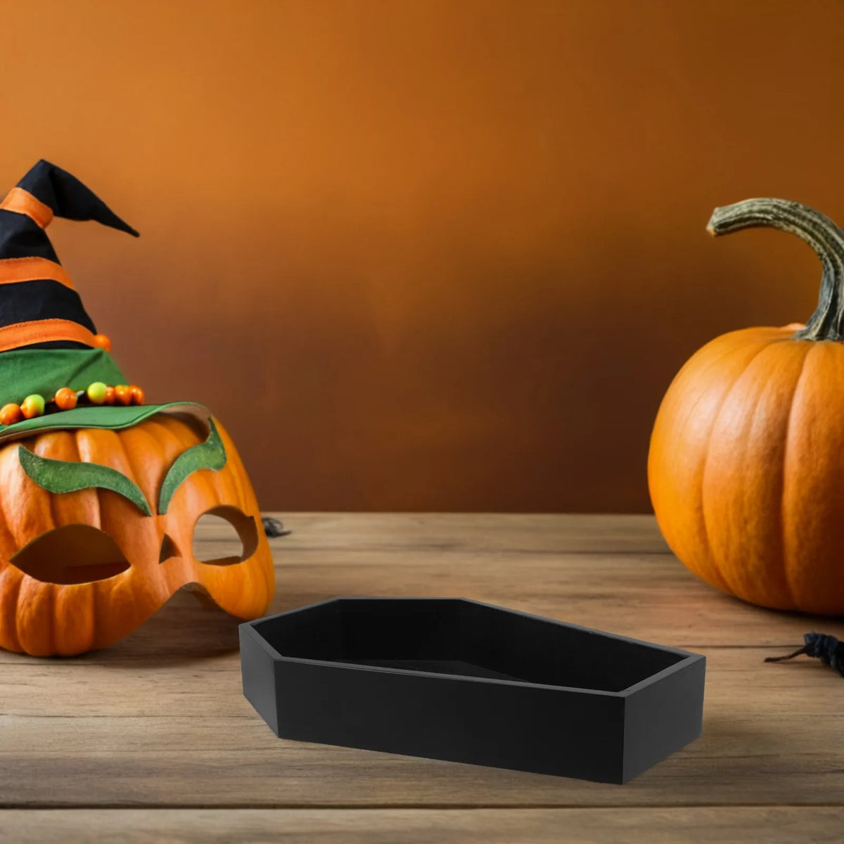 Wooden Coffin Tray – Gothic Halloween Candy & Serving Dish Decorative Serving Tray SWANS