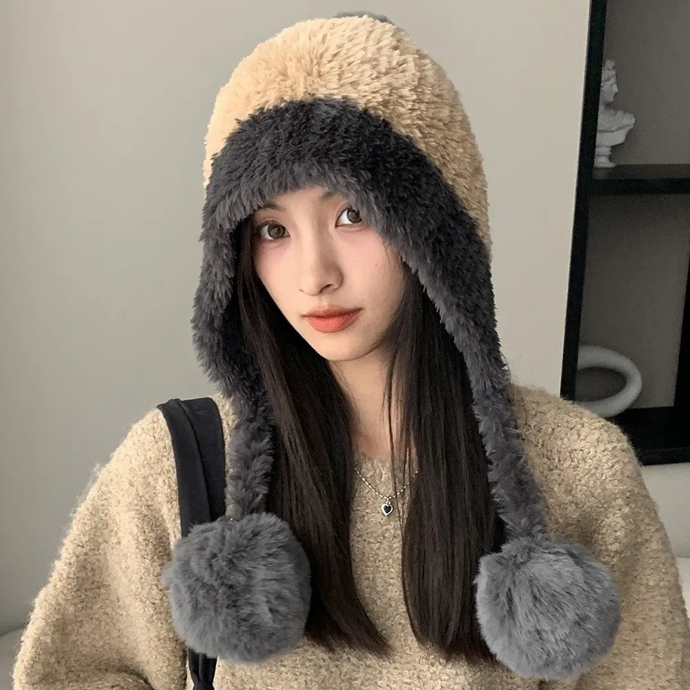 Windproof Knitted Pompom Beanie Hat – Women's Winter Cap Knitted Beanie Hat SWANS