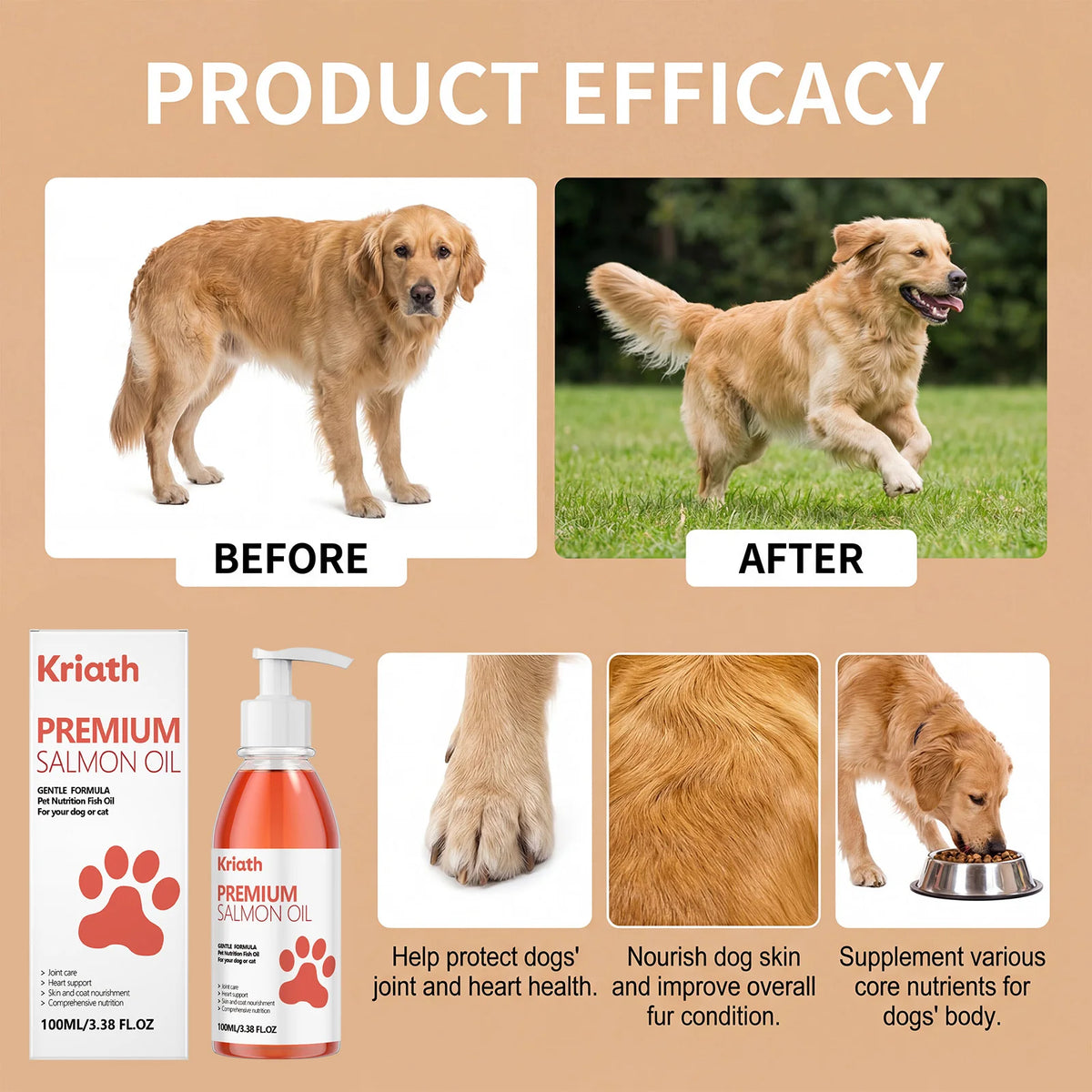 SWANS Salmon Oil for Dogs & Cats – Omega-3 Supplement 100ml Pet Omega-3 Supplement SWANS