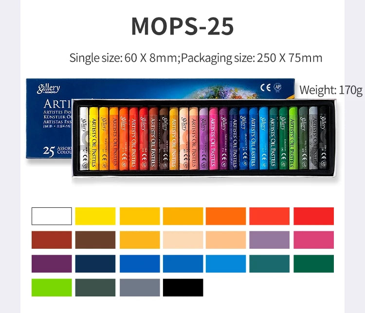 SWANS 25-Color Soft Oil Pastel Set – Washable Art Supplies Oil Pastel Set SWANS MOPS