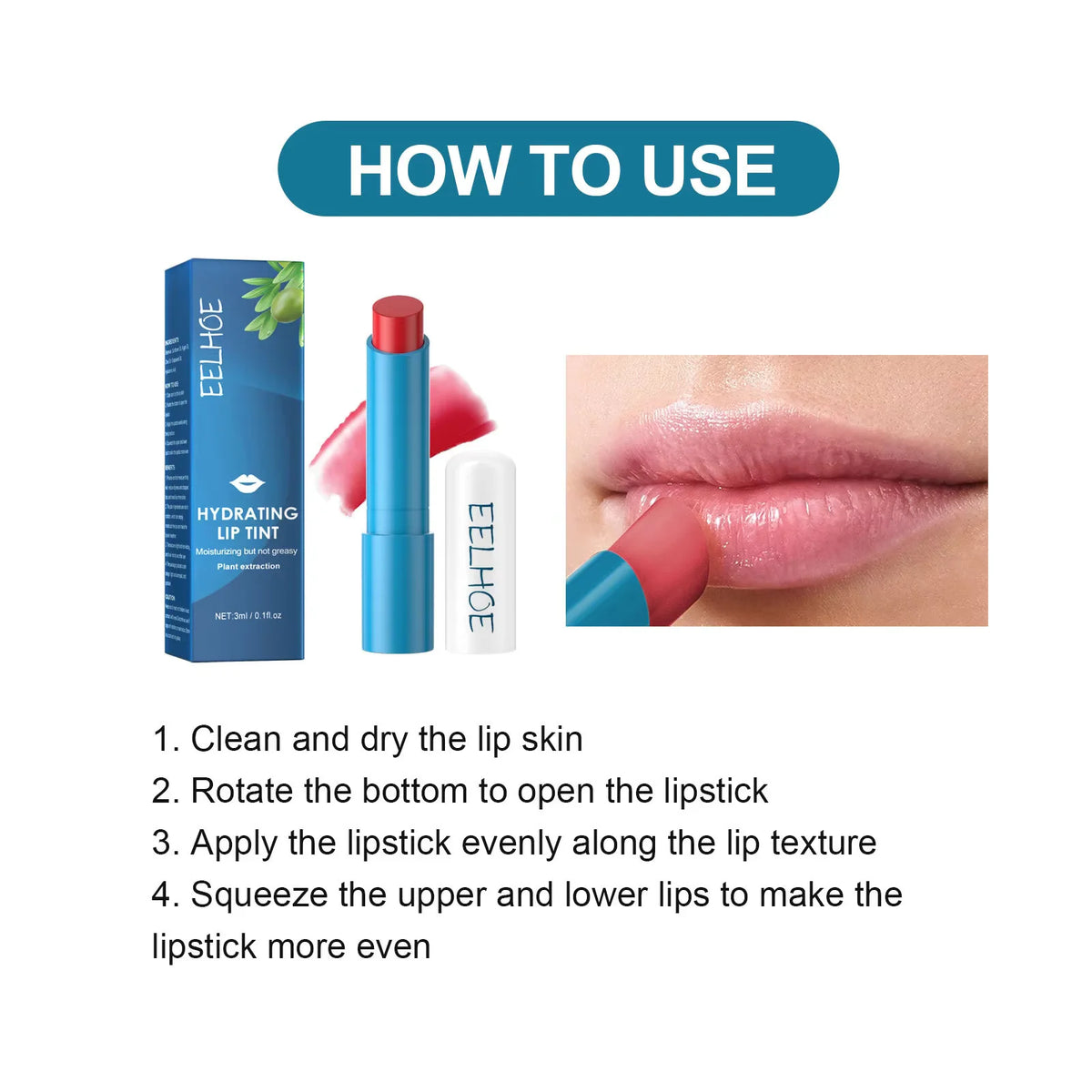 EELHOE Hydrating Lip Balm Tint – Plumping Moisturizing Gloss Tinted Lip Balm SWANS