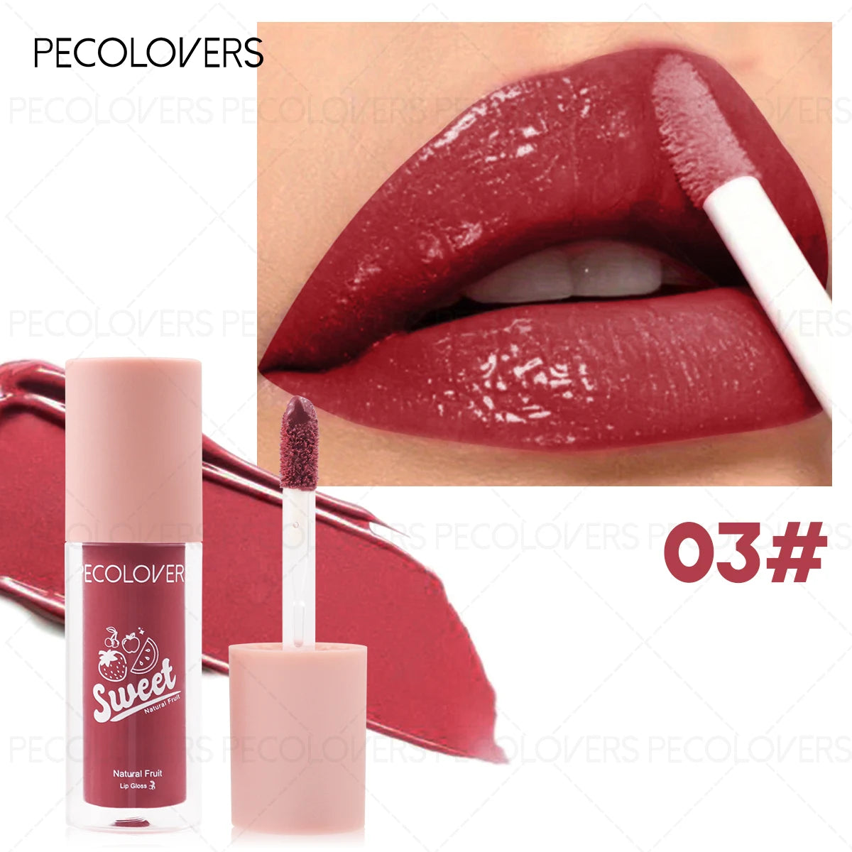 SWANS Waterproof Lip Gloss – High-Pigment Long-Lasting Lipstick Liquid Lip Gloss SWANS 03