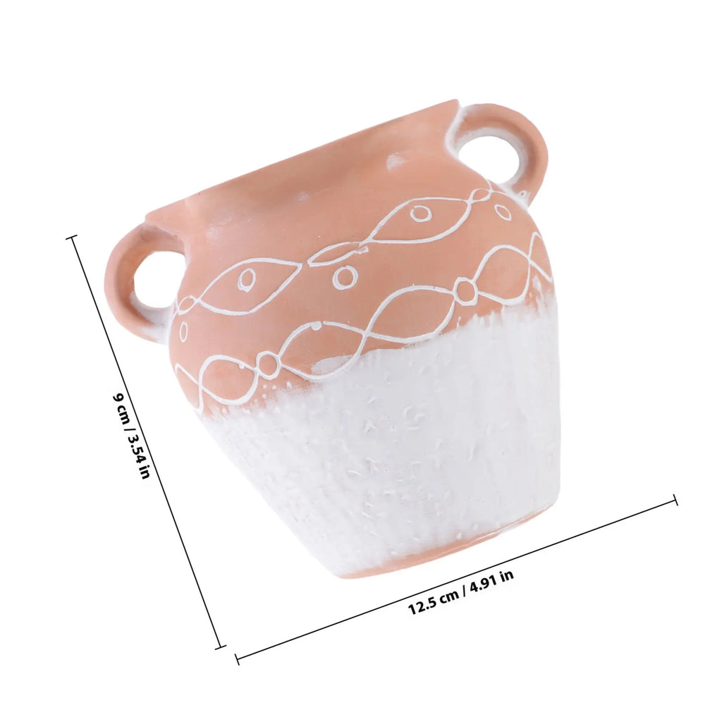 Double Handle Ceramic Flower Pot – Desktop Indoor Planter Ceramic Planter Pot SWANS