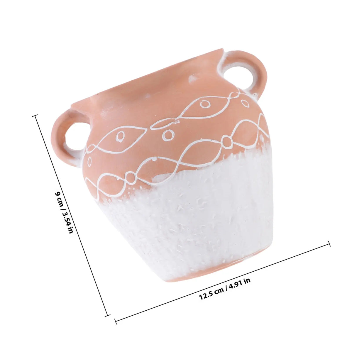 Double Handle Ceramic Flower Pot – Desktop Indoor Planter Ceramic Planter Pot SWANS