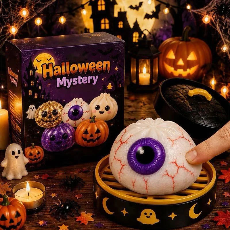 Halloween Squishy Toy Set – Ghost, Pumpkin & Eyeball Squeeze Squishy Squeeze Toy SWANS