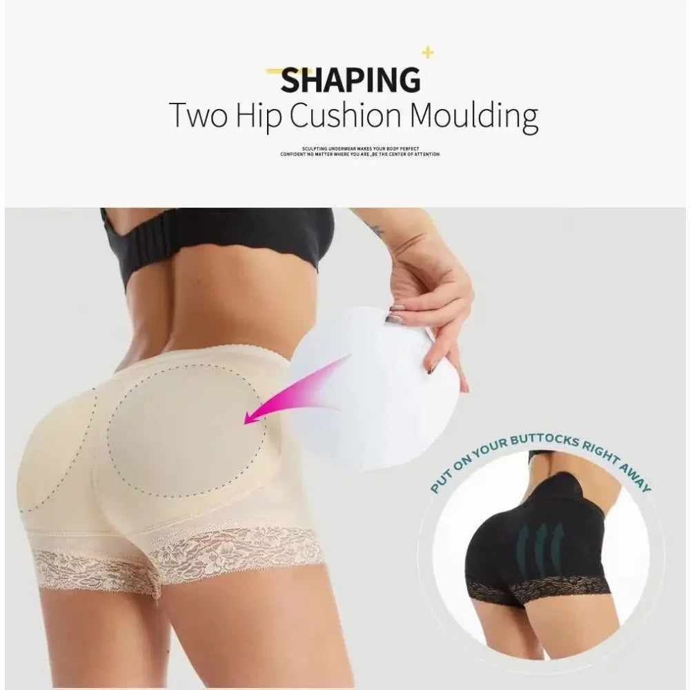 Women's Butt Lifter Padded Shapewear High Waist Tummy Control Padded Shapewear Panties SWANS