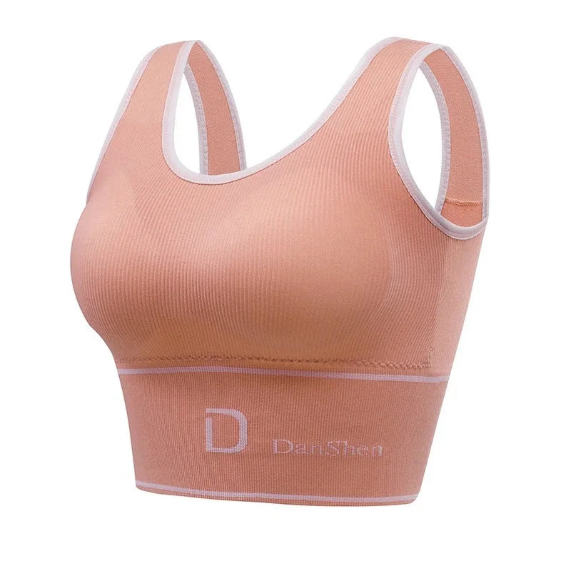 Women's Seamless Padded Sports Bra – Yoga Crop Top Vest Sports Bra Crop Top SWANS Pink