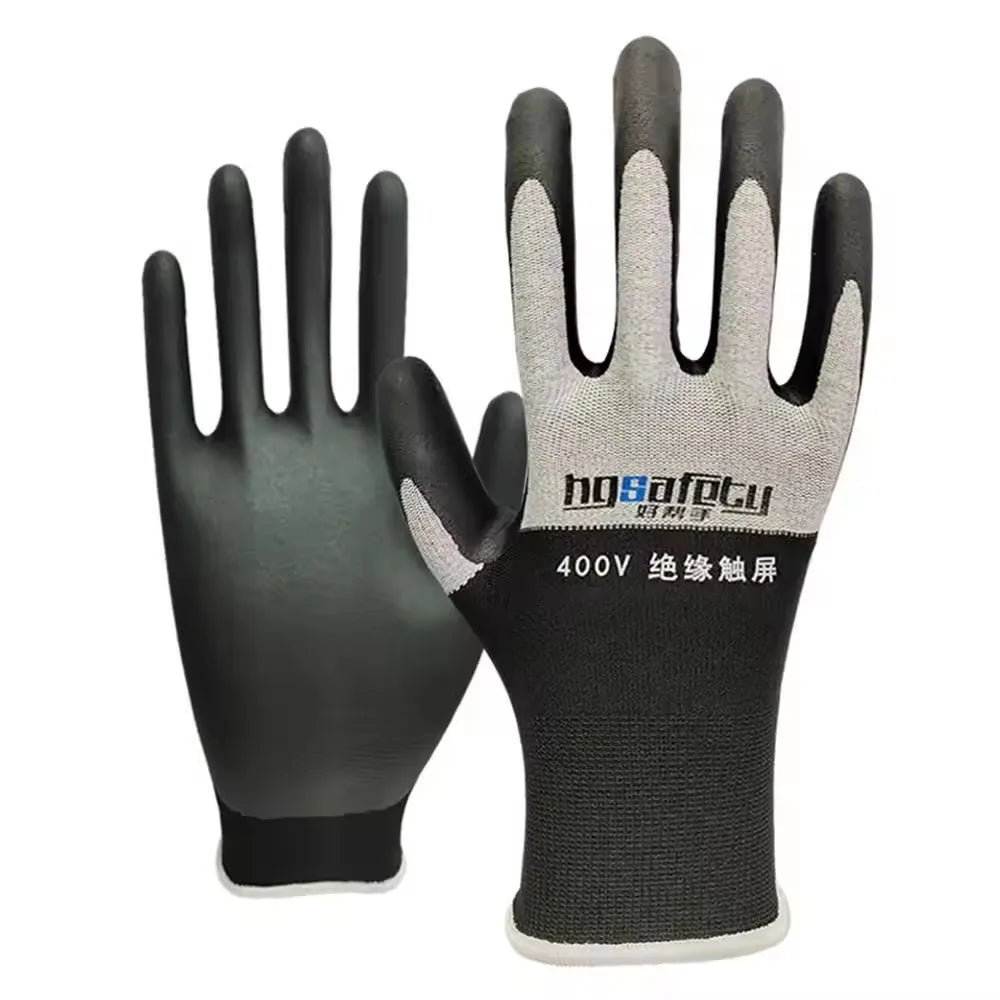 Ultrathin Electrician Insulating Gloves 400V/500V Touch Screen Insulating Safety Gloves SWANS Black One Size