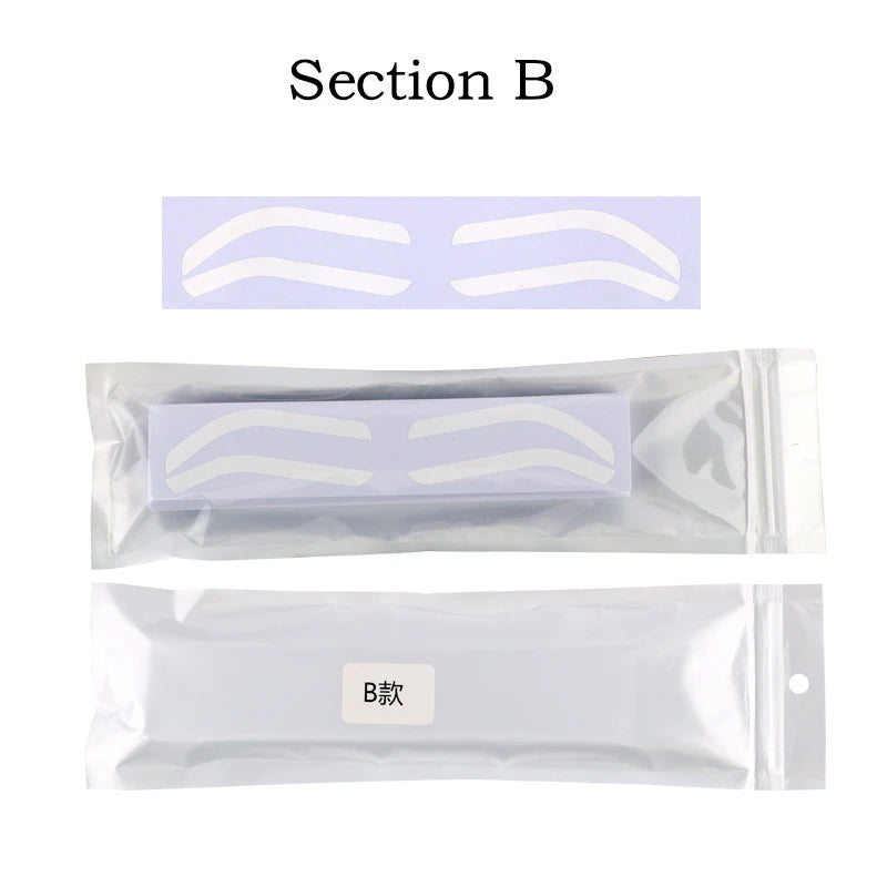 50-Pack Disposable Eyebrow Stencils – Airbrush Shaping Stickers Eyebrow Stencil Stickers SWANS B