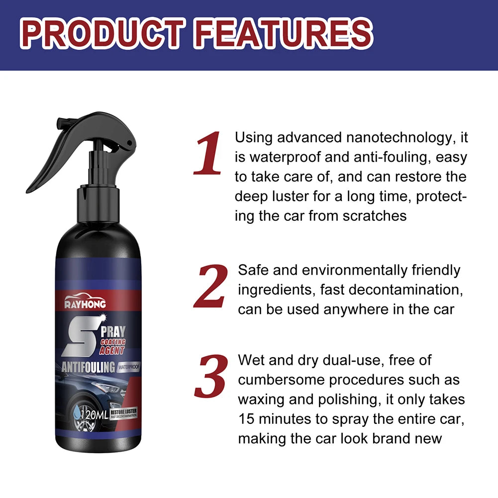 SWANS 120ml Car Coating Spray – Clean, Polish & Protect Car Coating Spray SWANS