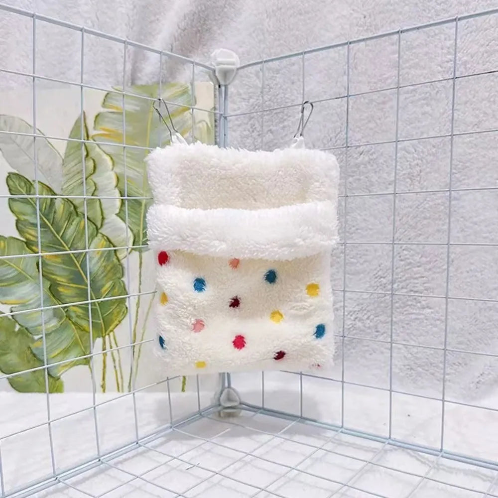 Sugar Glider Sleeping Pouch – Soft Flannel Hamster Hammock Pet Sleeping Pouch SWANS White
