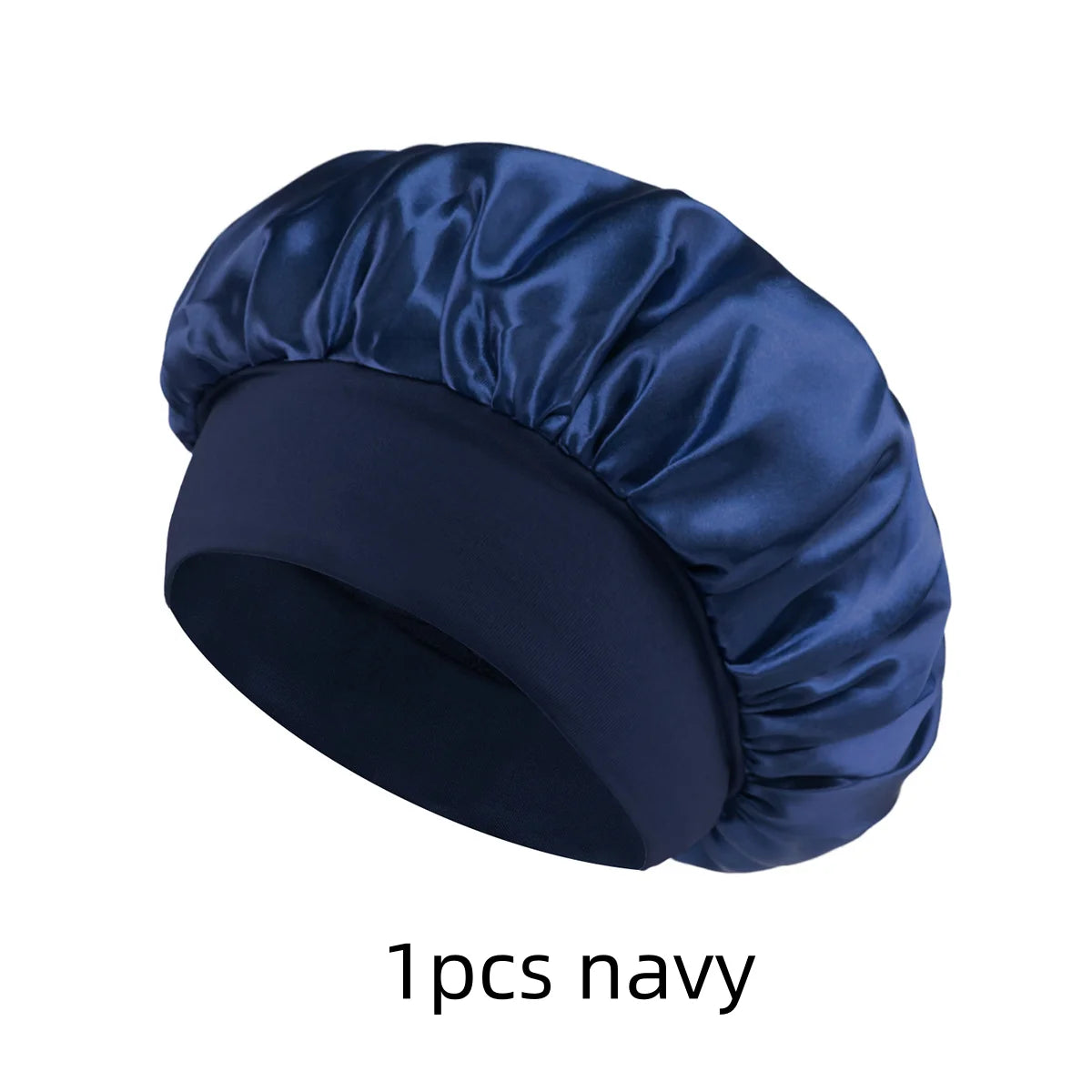 Satin Sleep Bonnet for Natural Curly Hair – Women's Silk Cap Satin Sleep Bonnet SWANS 1pcs navy