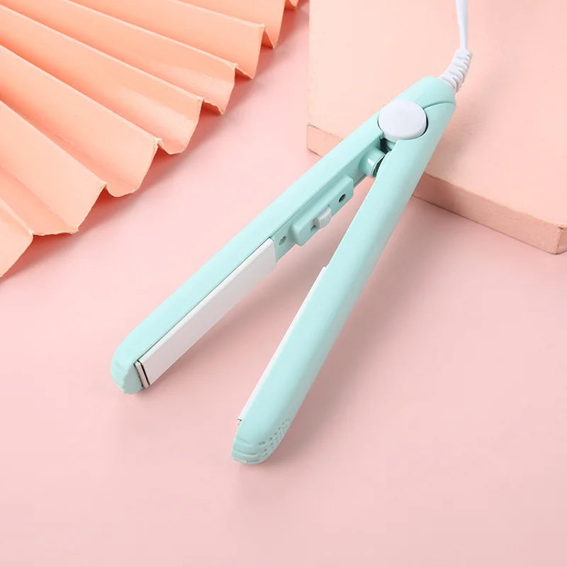 YIBER Mini Ceramic Hair Straightener & Curler | Travel Flat Iron Hair Straightener Curler SWANS Green US