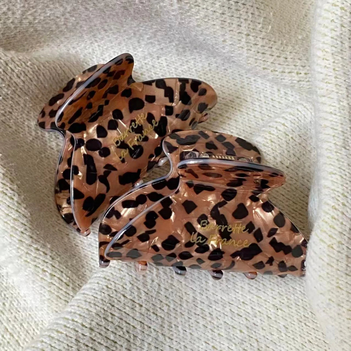 Leopard Print Hair Claw Clip – Large Acrylic French Barrette Hair Claw Clip SWANS