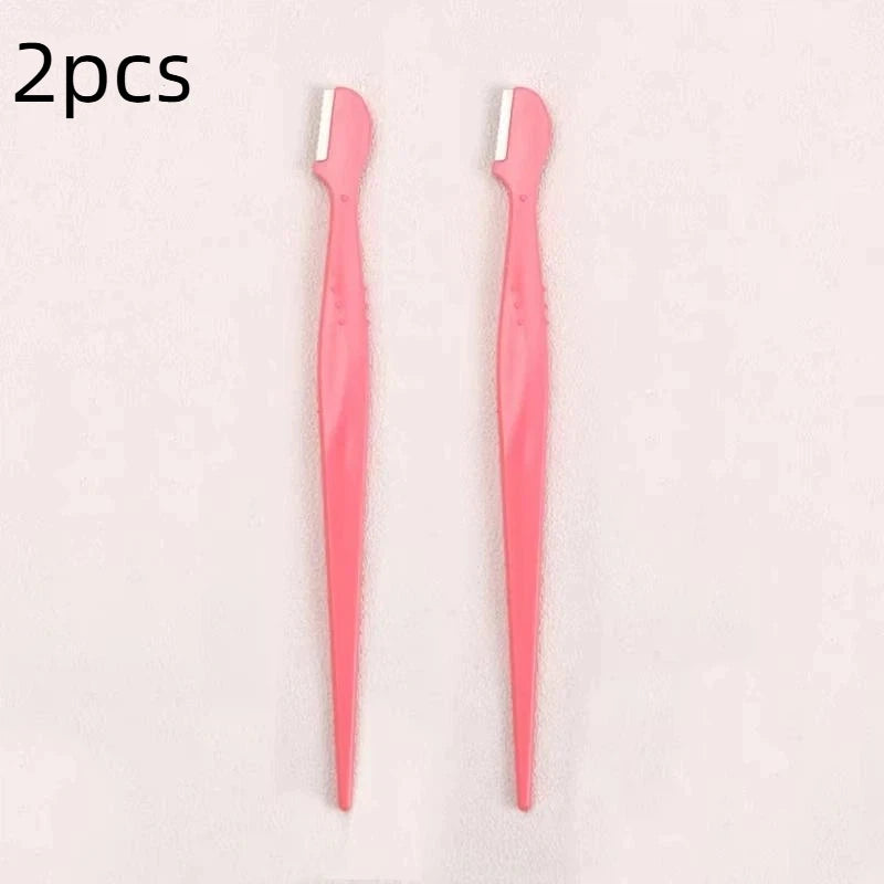 Stainless Steel Eyebrow Trimmer Set – Round Head 2/3/5 Pcs Eyebrow Trimmer Set SWANS 2pcs Watermelon red