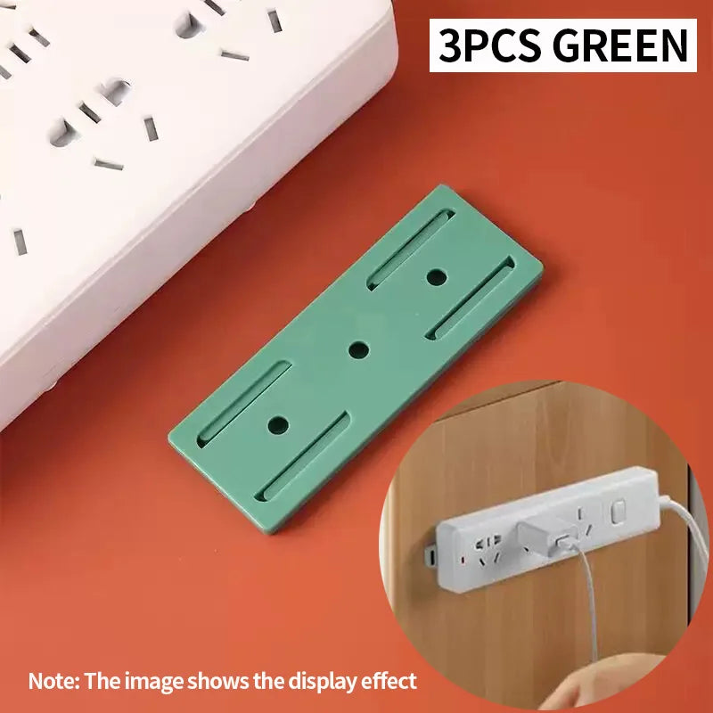 Self-Adhesive Power Strip Wall Mount Holder – No Drill Power Strip Wall Holder SWANS 3 PCS Green