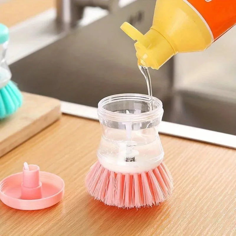SWANS Press Soap Dispensing Dish Brush – Oil & Grease Scrubber Soap Dispensing Dish Brush SWANS