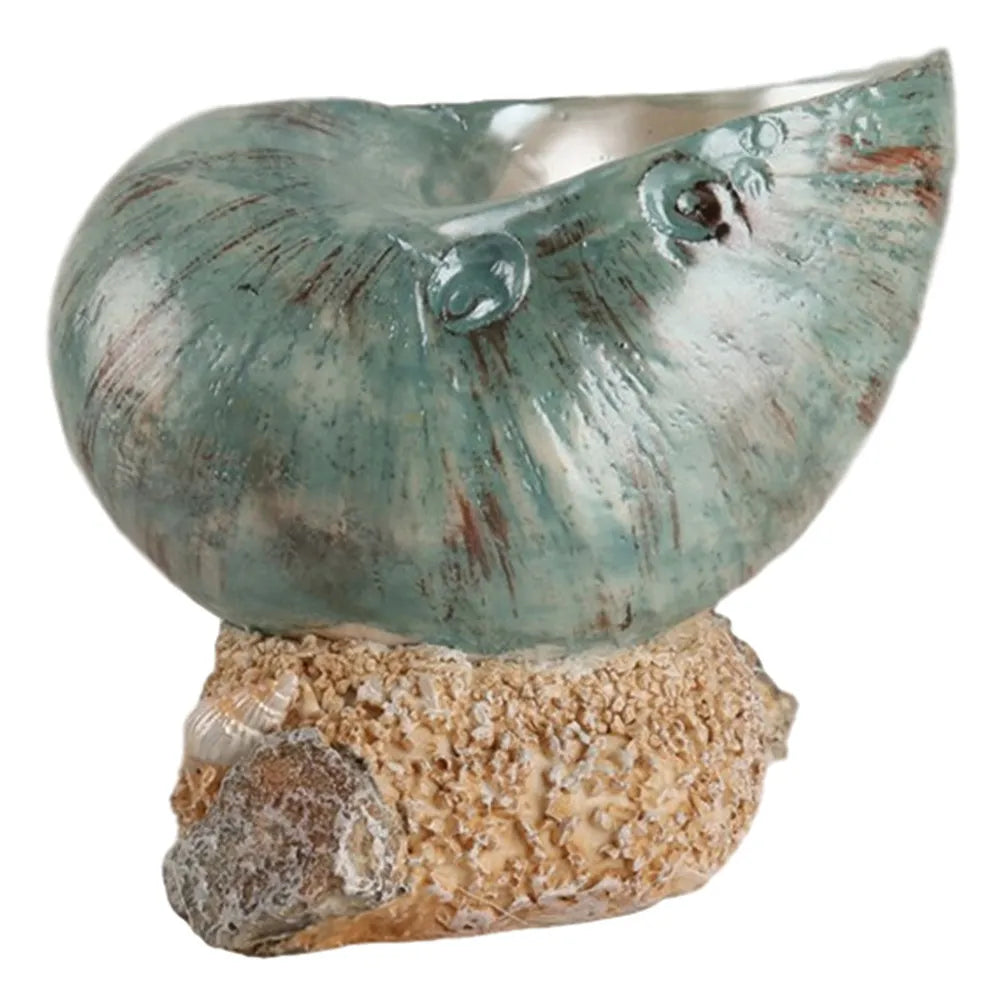 Extra Large Resin Seashell Statue – Coastal Ocean Home Decor Resin Shell Figurine SWANS
