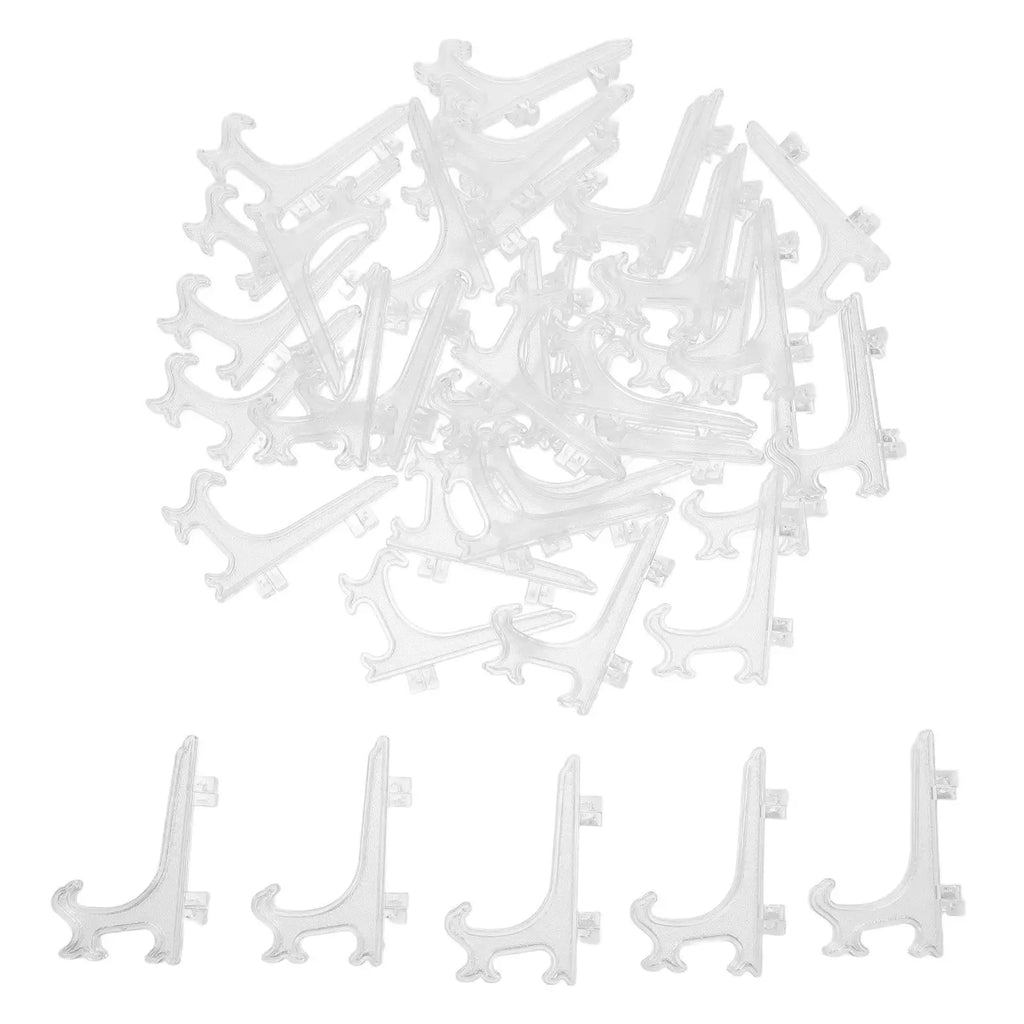 40-Pack Clear Foldable Plate Easel Stands – Display Holders Display Easel Stand SWANS Default Title