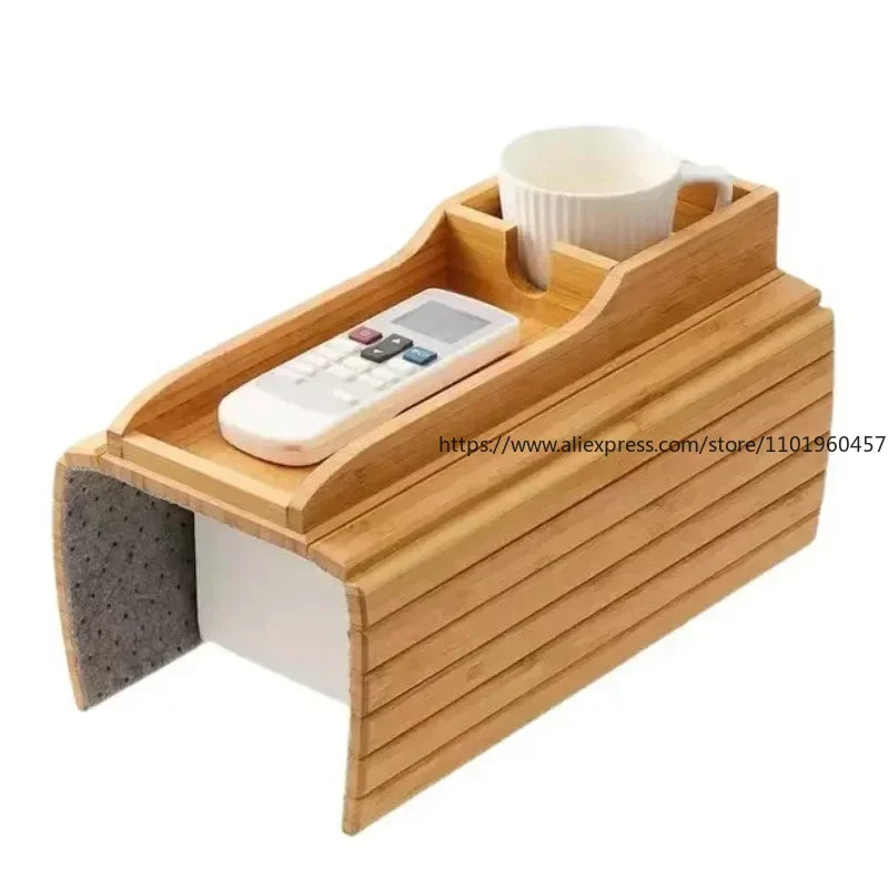 Foldable Bamboo Sofa Armrest Tray & Couch Cup Holder Sofa Armrest Tray SWANS
