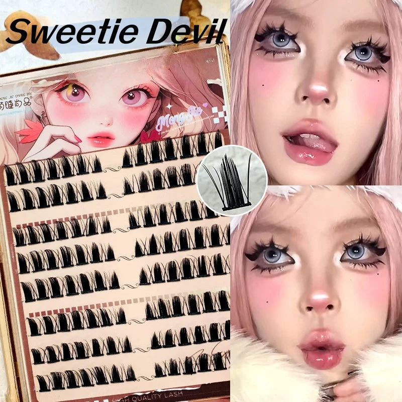 Individual Cluster Lashes – Fluffy Thick Reusable Manga Lashes False Eyelashes SWANS