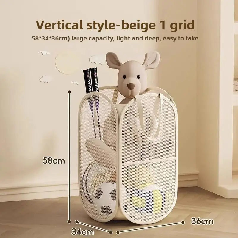 Large Foldable Mesh Kids Toy Storage Basket – Breathable Toy Storage Basket SWANS B