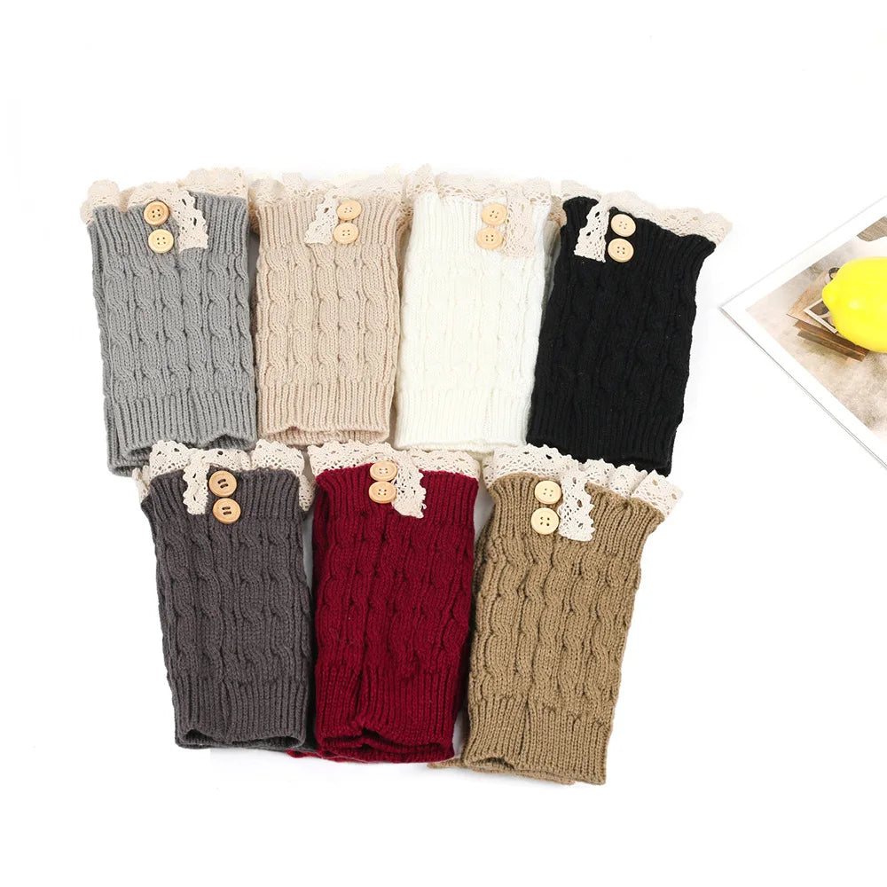 Women's Lolita Ruffle Leg Warmers – Harajuku Knit Boot Socks Knit Leg Warmers SWANS