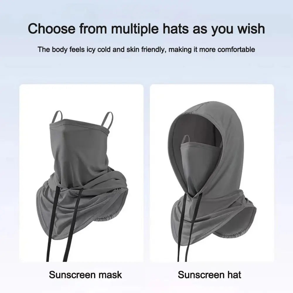 Ice Silk UV Sun Mask – Breathable Full Face Cover, Unisex Sun Face Mask SWANS