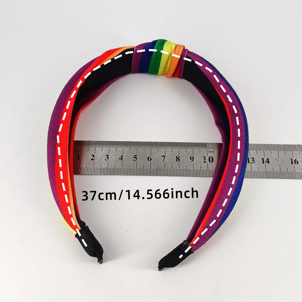 2-Pack Wide Rainbow Moon Knotted Headbands for Women Knotted Headband Set SWANS
