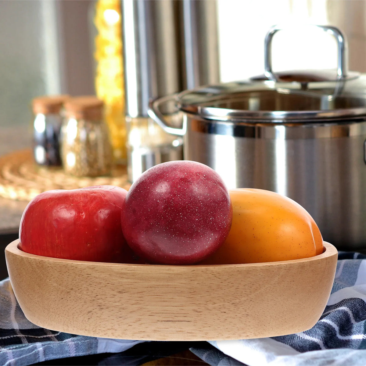 Rustic Solid Wood Boat-Shape Fruit & Serving Tray Wood Serving Tray SWANS