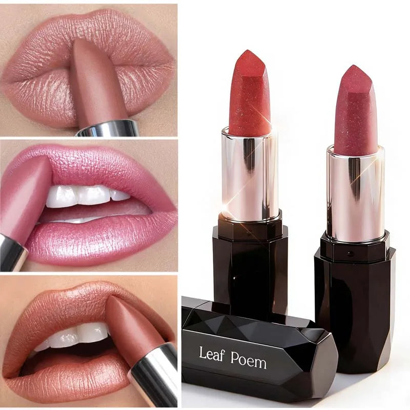 Diamond Frost Metallic Lipstick – Gold Shimmer Matte Lip Gloss Metallic Matte Lipstick SWANS