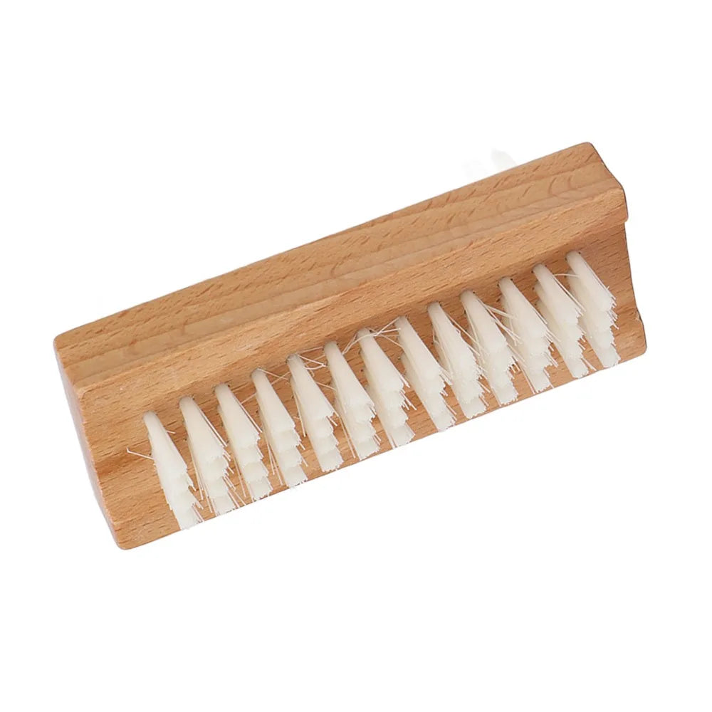 SWANS Wooden Double-Sided Nail Brush – Beech & Nylon Nail Cleaning Brush SWANS