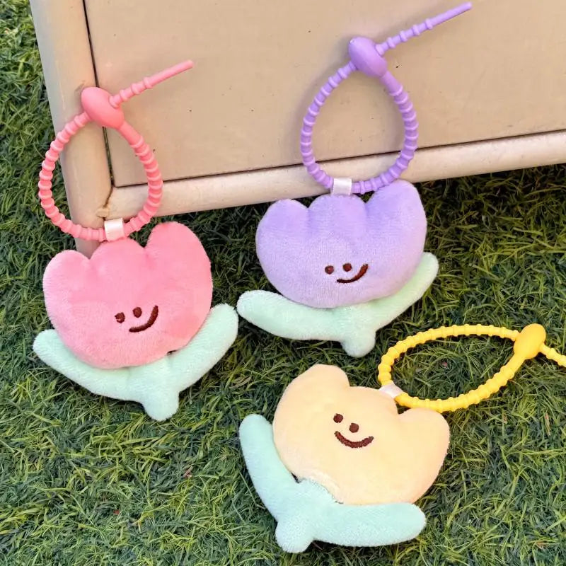 Tulip Plush Keyring – Cute Floral Bag Charm Keychain Gift Plush Keychain Charm SWANS