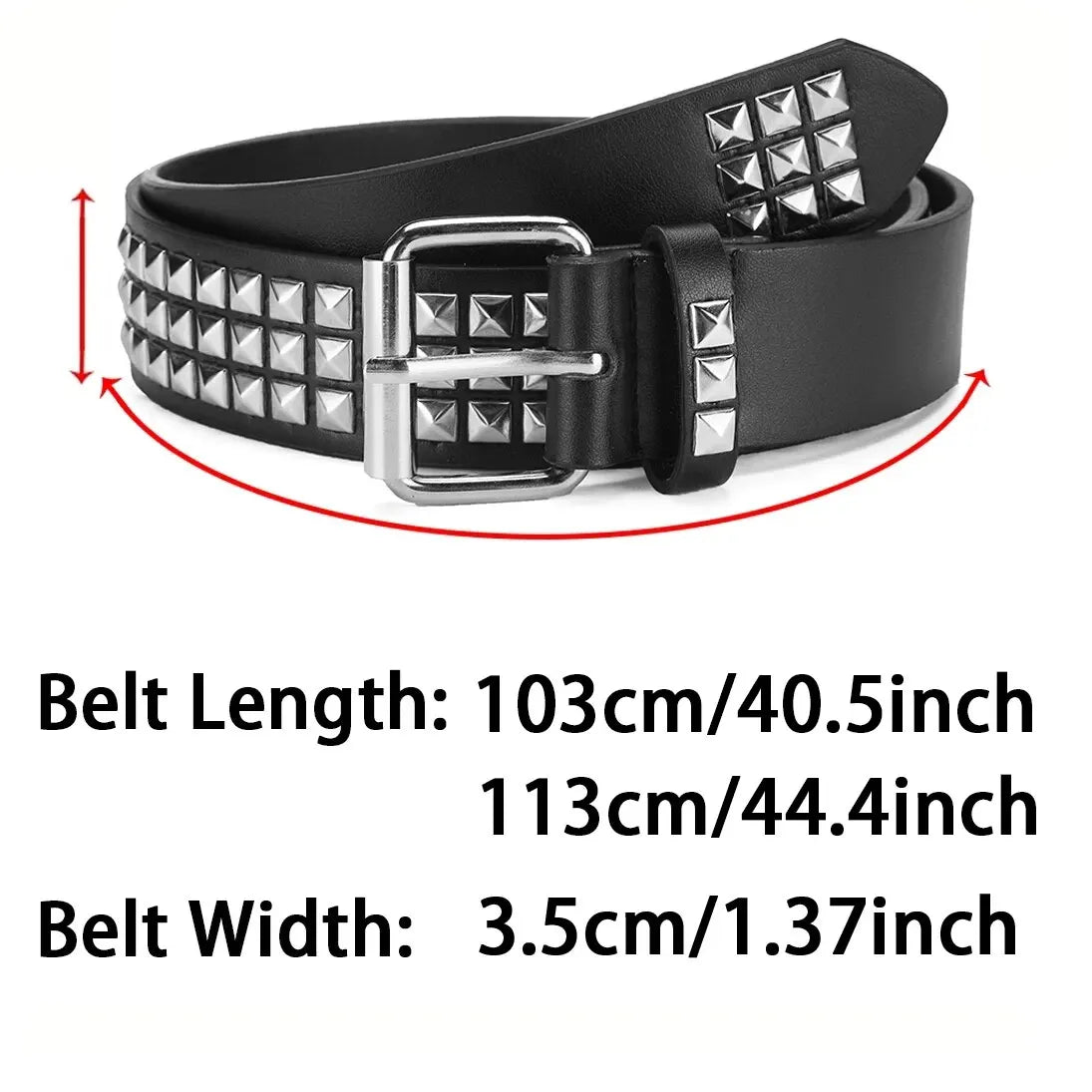 Y2K Punk Rivet Belt – Unisex Rock Style PU Fashion Belt Punk Rivet Belt SWANS