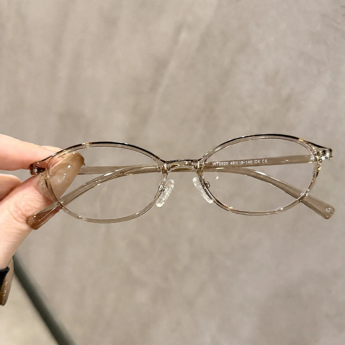 TR90 Blue Light Blocking Eyeglass Frames – Vintage Oval Eyeglass Frames SWANS Khaki