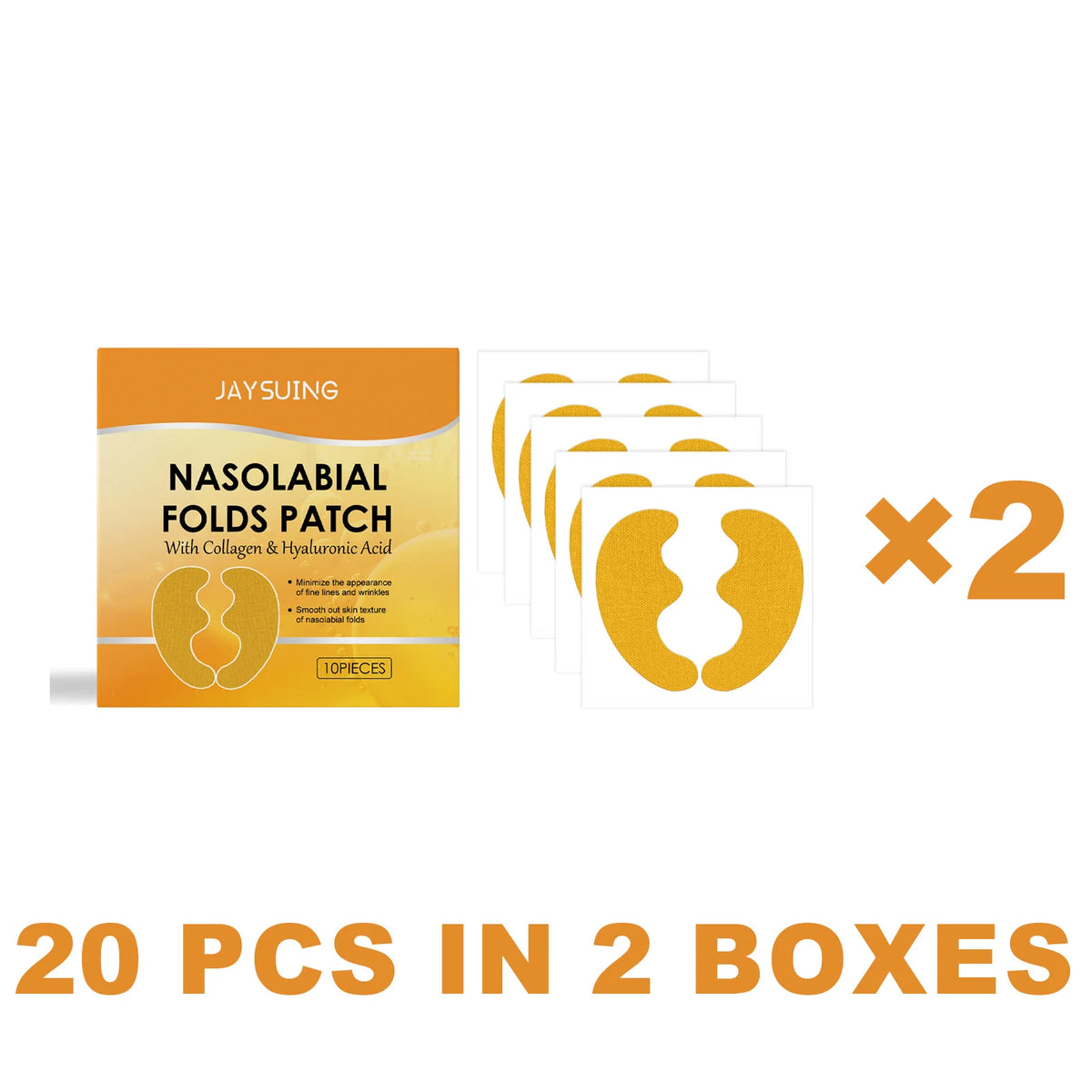Jaysuing Firming & Wrinkle-Smoothing Face Stickers 10-Pack Face Treatment Patches SWANS 20 PCS in 2 boxes