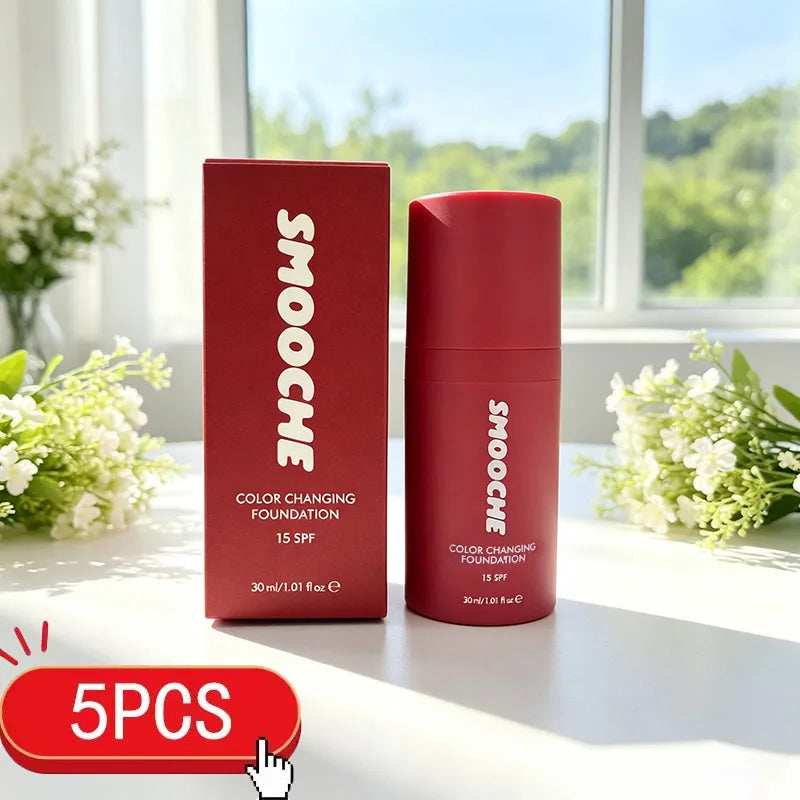 Color-Changing Foundation – Hydrating Long-Lasting Liquid Base Liquid Foundation SWANS 5PCS