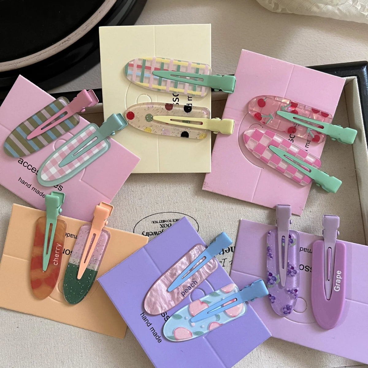 Candy Color Fruit Hair Bang Clips – No Crease Barrettes Hair Clips Barrettes SWANS