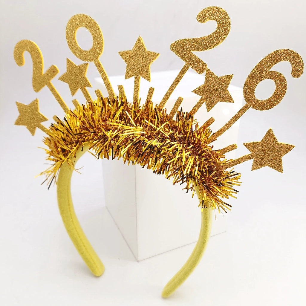 2026 New Year Christmas Glitter Headband | Festive Party Prop Festive Party Headband SWANS 02