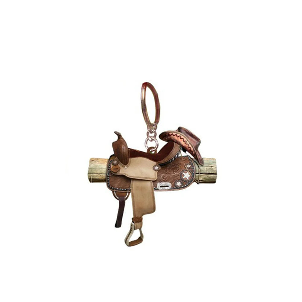 Western Cowboy Saddle Acrylic Keychain Charm Pendant | Horse Gift Acrylic Keychain Charm SWANS B China Mainland