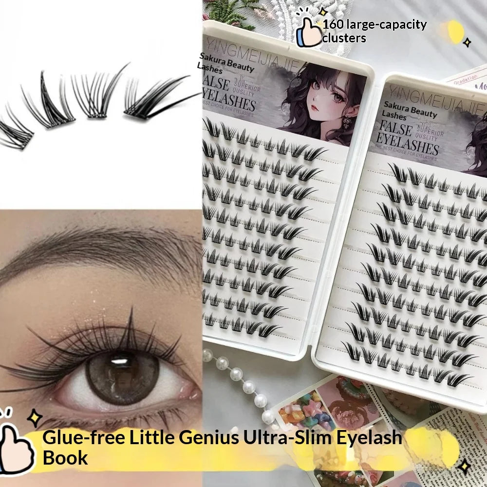 Korean Winged Fox Cluster False Eyelashes – No Glue Fluffy False Eyelashes SWANS