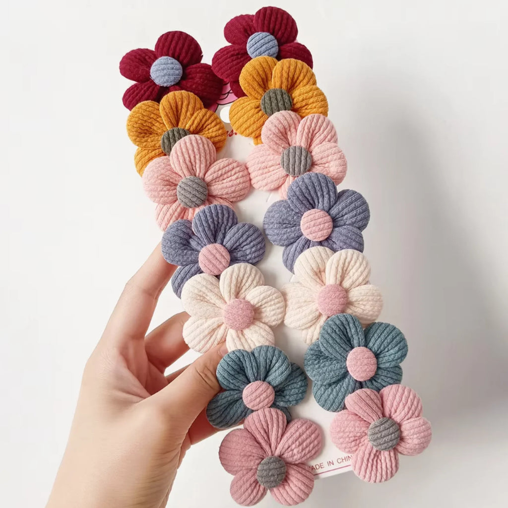 Kids Fabric Flower Hair Clips – Cute Girls Barrettes 7/14 Pcs Kids Hair Clips SWANS