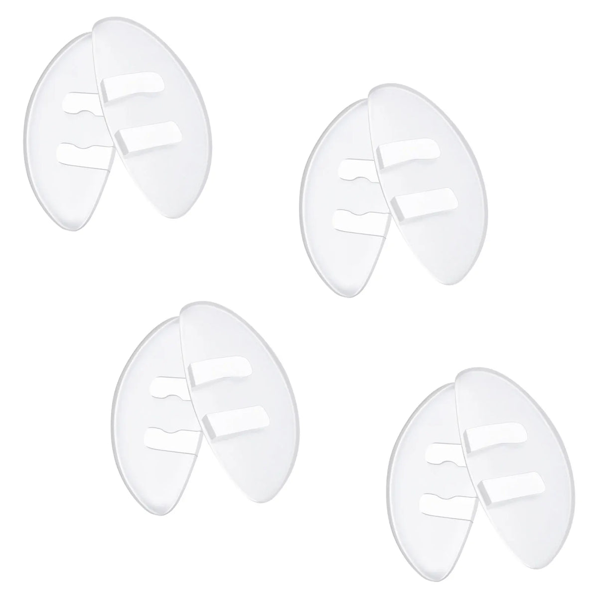 Silicone Push-In Nose Pads 15mm×6mm – Clear Anti-Slip Eyeglass Eyewear Accessories SWANS 4 Pairs