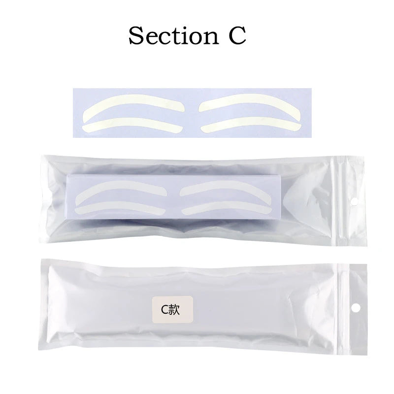 50-Pack Disposable Eyebrow Stencils – Airbrush Shaping Stickers Eyebrow Stencil Stickers SWANS C